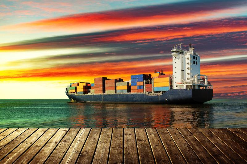 物流运输货物运输船及货柜集装箱物流运输背景
