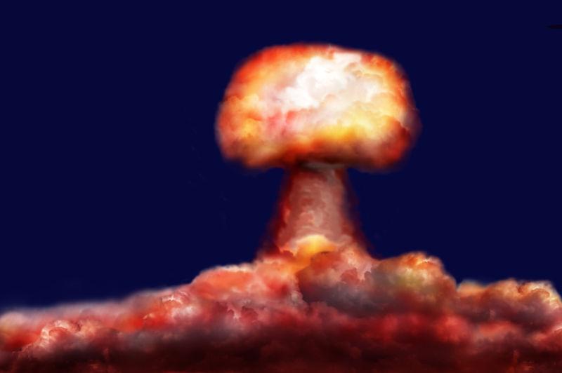 核爆炸蘑菇云横空飞起