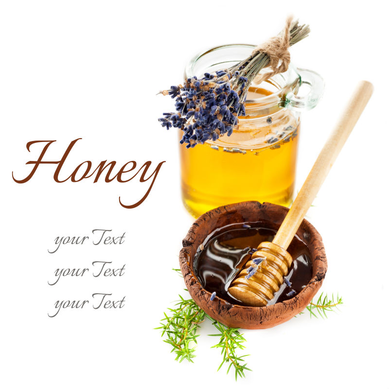 蜂蜜与薰衣草花