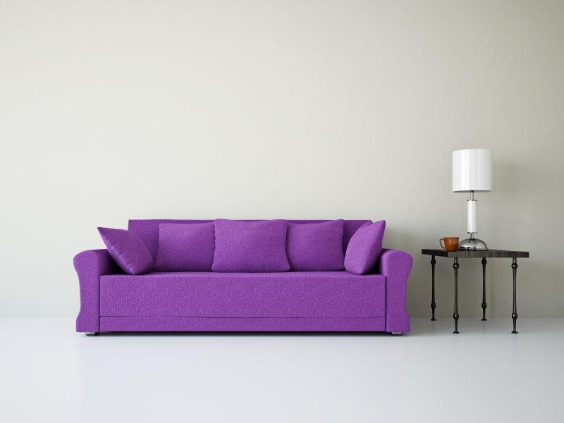 客厅的紫色沙发