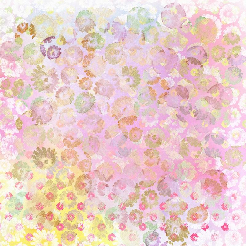 粉色背景下整齐排列的雏菊图案