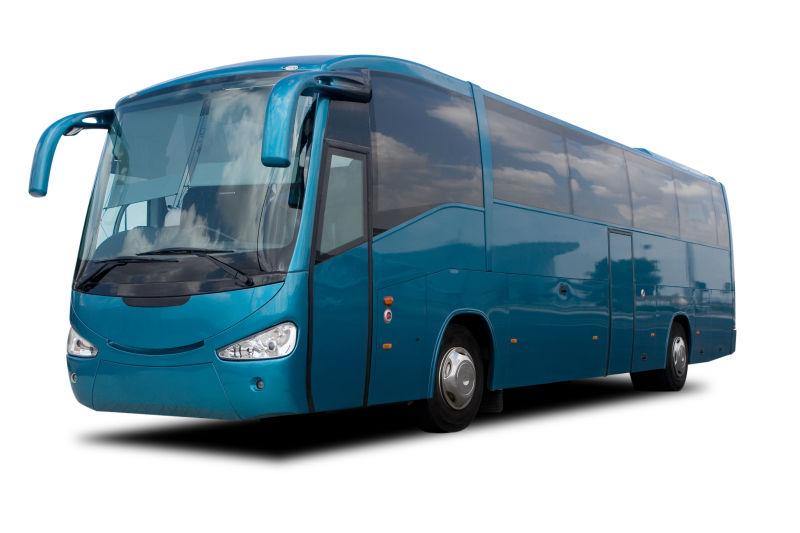 蓝色旅游巴士