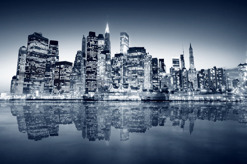 城市景观纽约建筑夜景