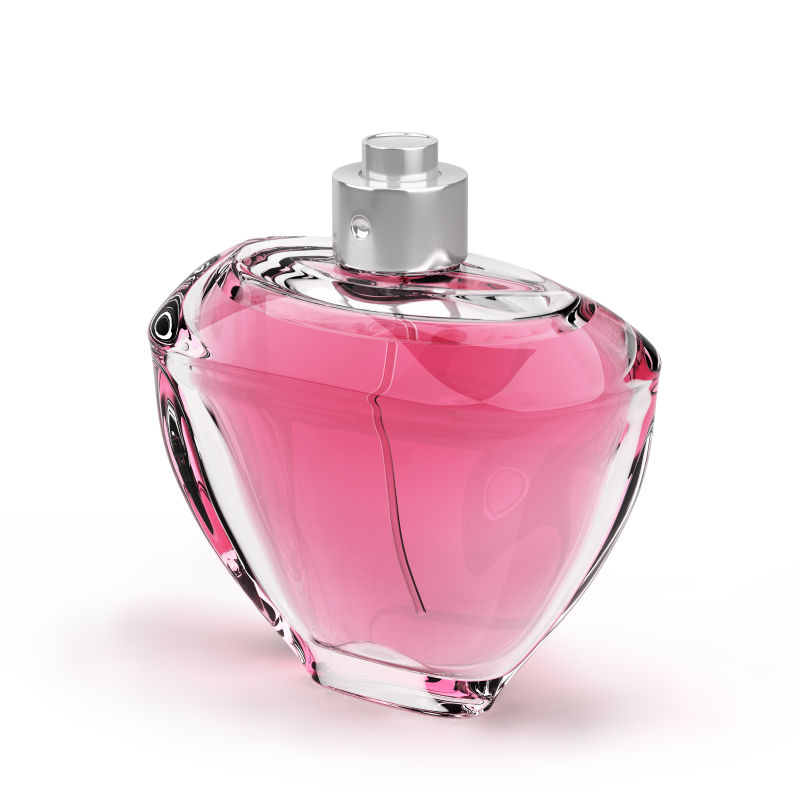 漂亮的粉色香水玻璃瓶