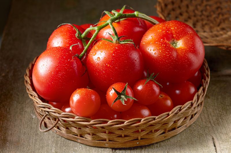 一篮子的西红柿