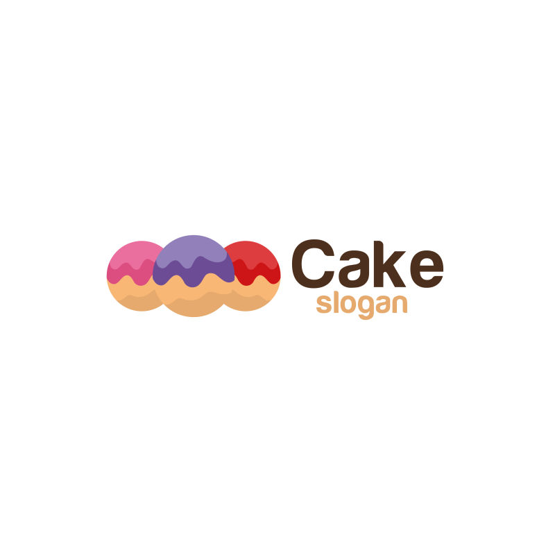 三色蛋糕标志矢量图