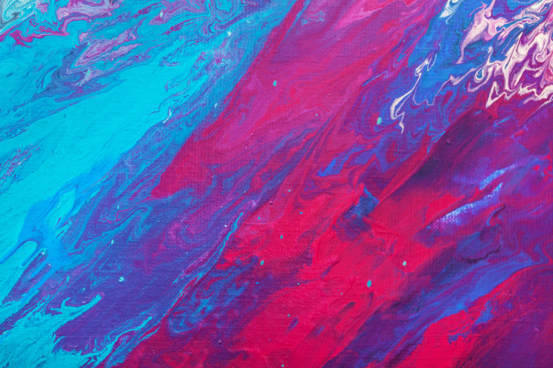 蓝色和红色的抽象油画艺术背景