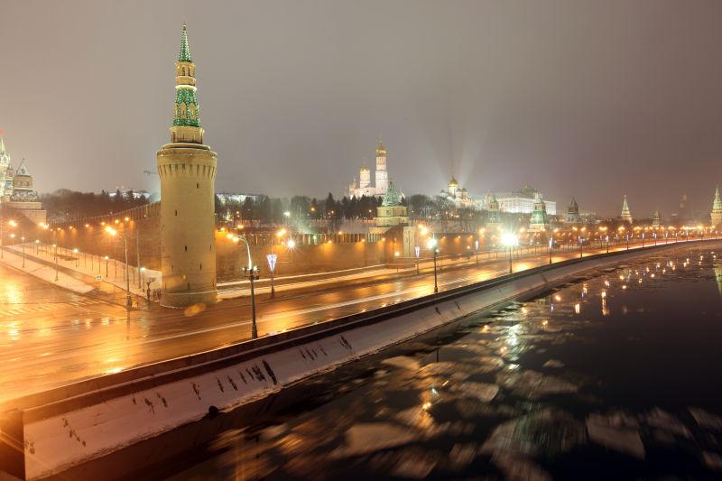 塔克里姆林宫红场在莫斯科冬季