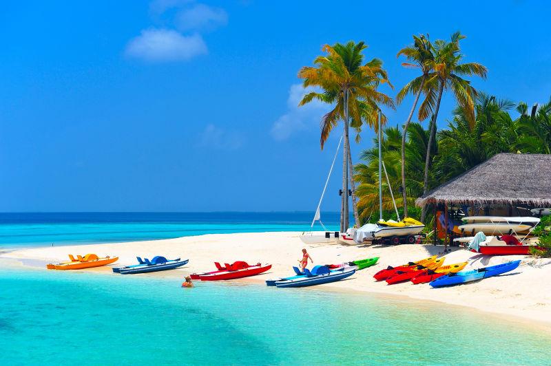 马尔代夫岛海滩风景