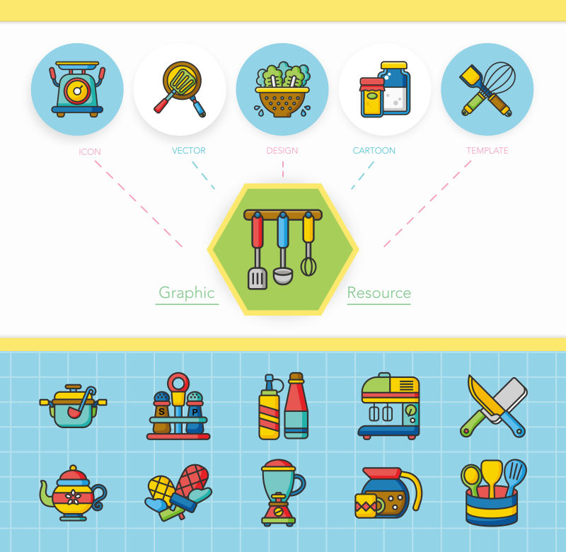 厨房图标元素矢量图