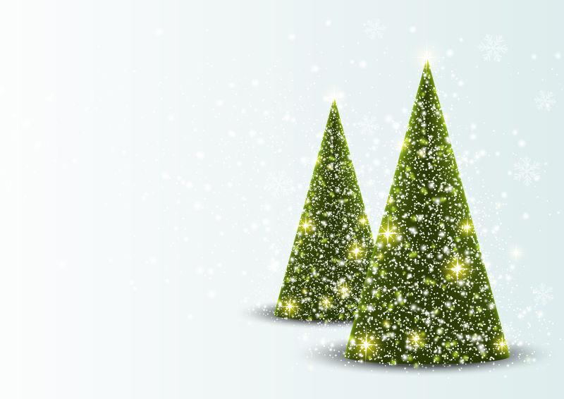 绿色圣诞树矢量背景