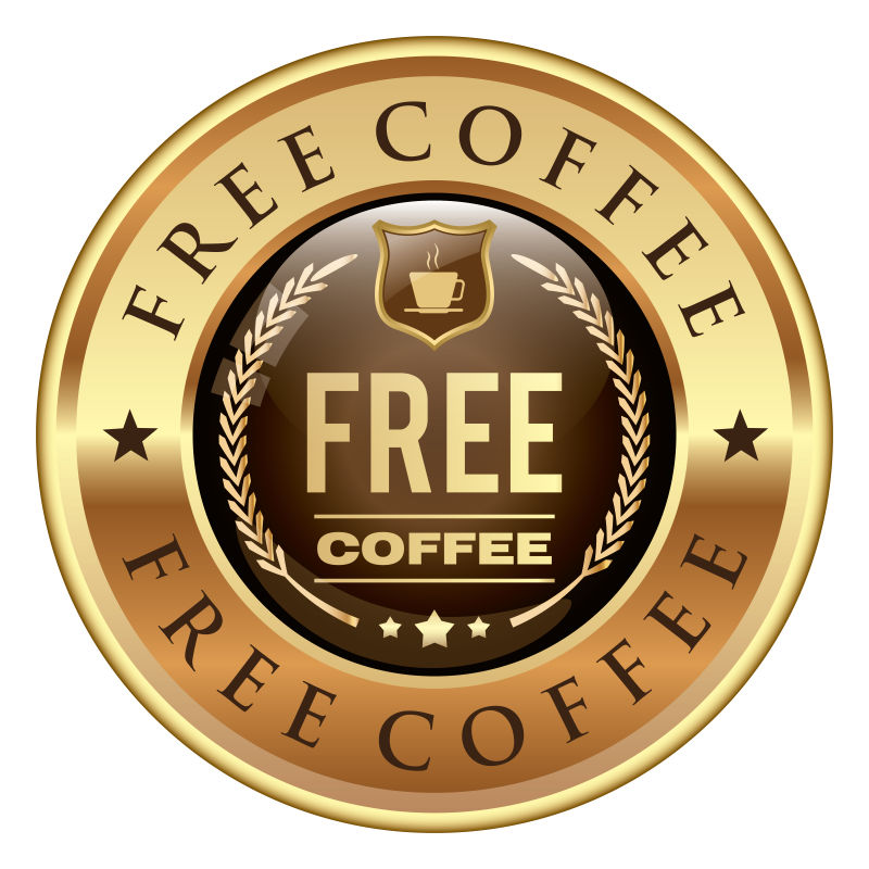 免费咖啡徽章矢量