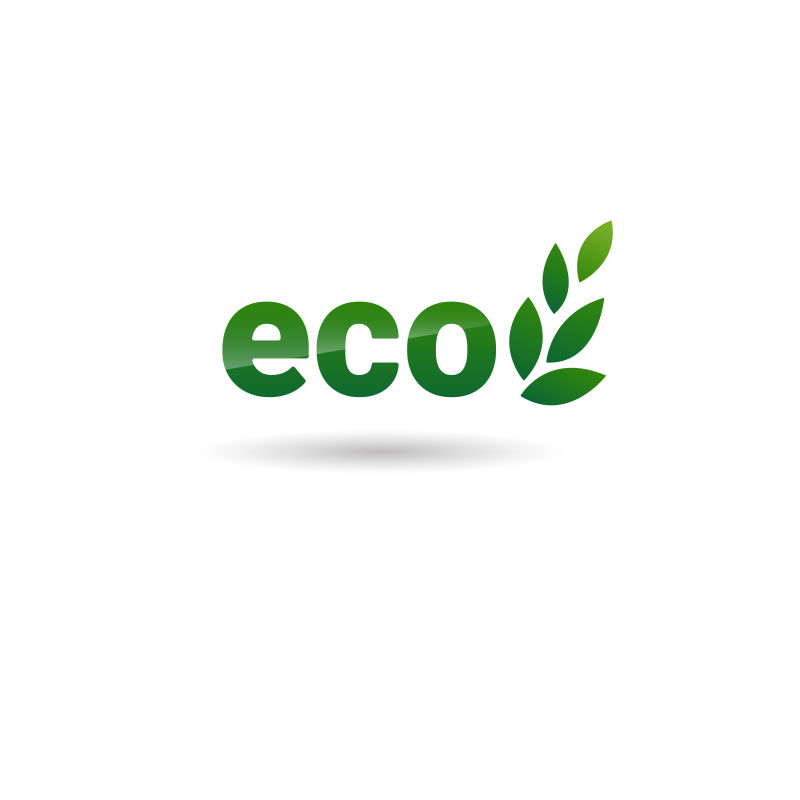 绿色eco有机矢量图标