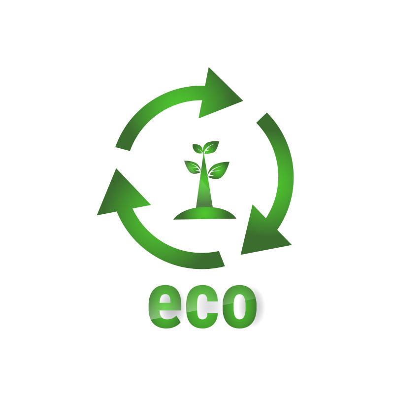 抽象绿色生活概念logo矢量设计
