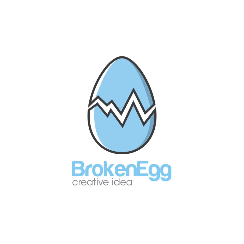 白色背景上的淡蓝色蛋创意矢量图设计