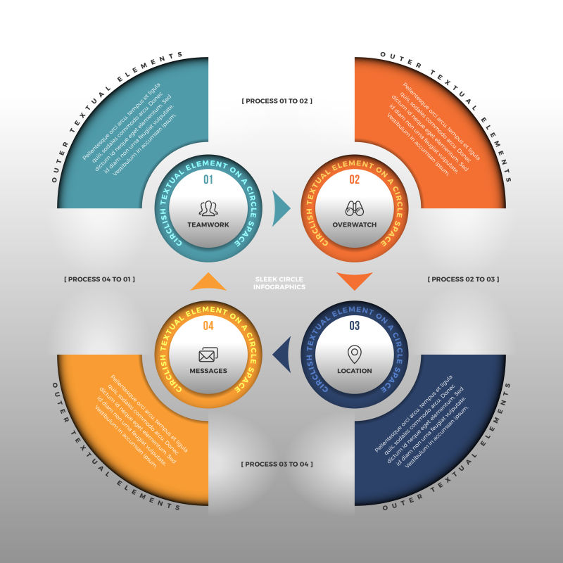 圆滑图形设计元素的信息图表矢量插图