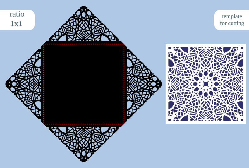 纸质正方形花边矢量贺卡