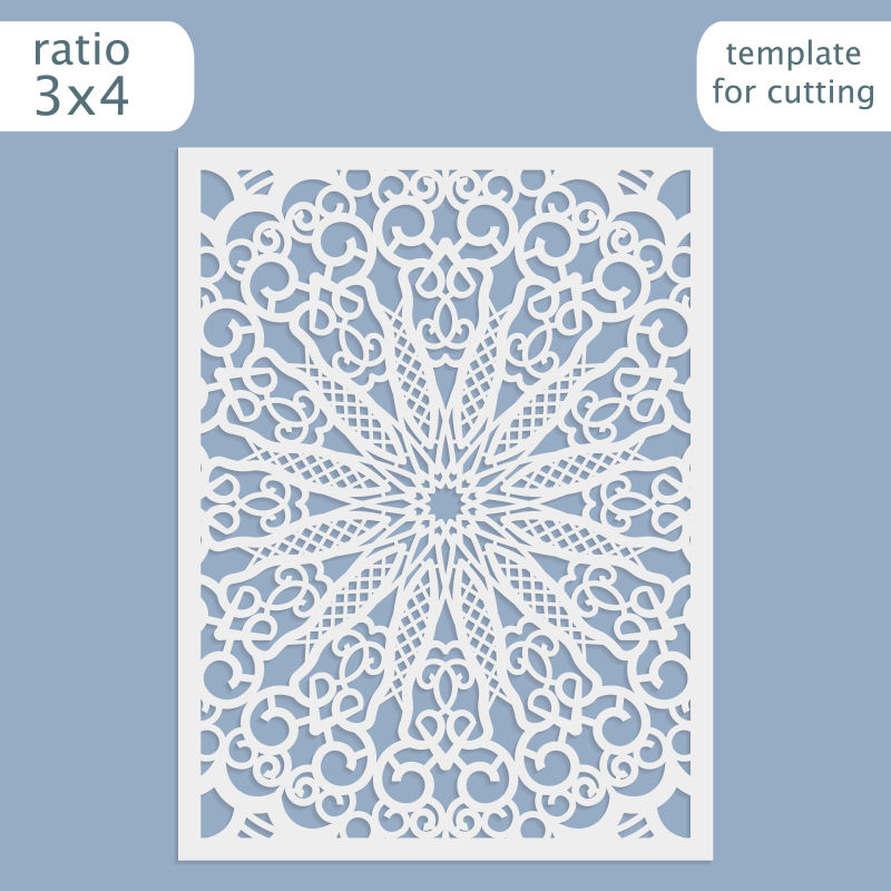 矢量镂空花纹装饰的邀请卡