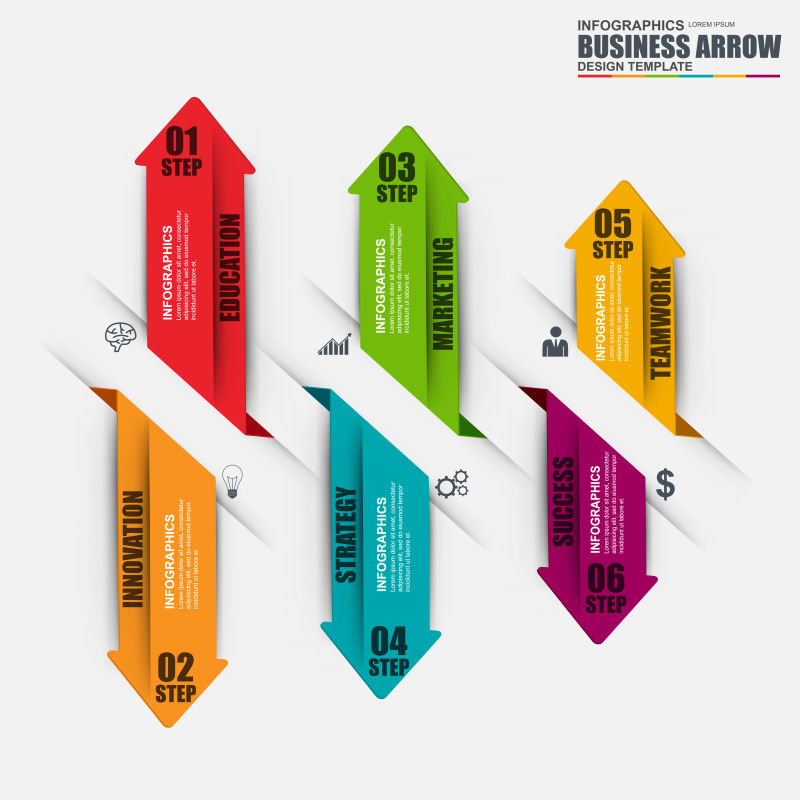 箭头分类信息图表矢量设计