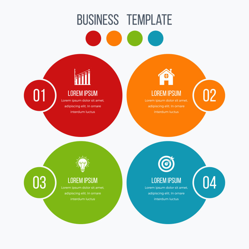 彩色矢量信息图表设计插图