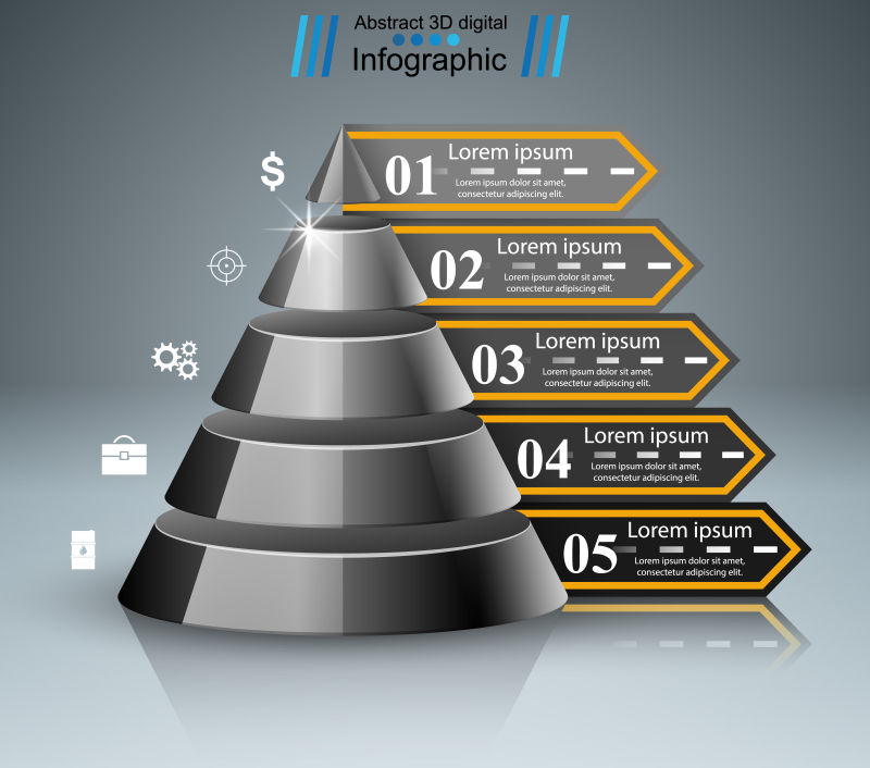 矢量三角锥形信息表样式设计