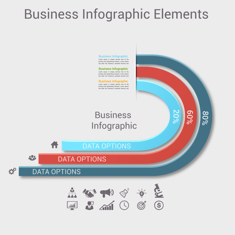 商业占比信息图形矢量