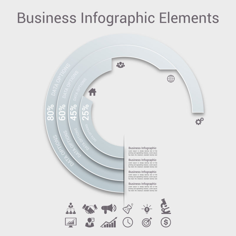 商业所占比例信息图形矢量