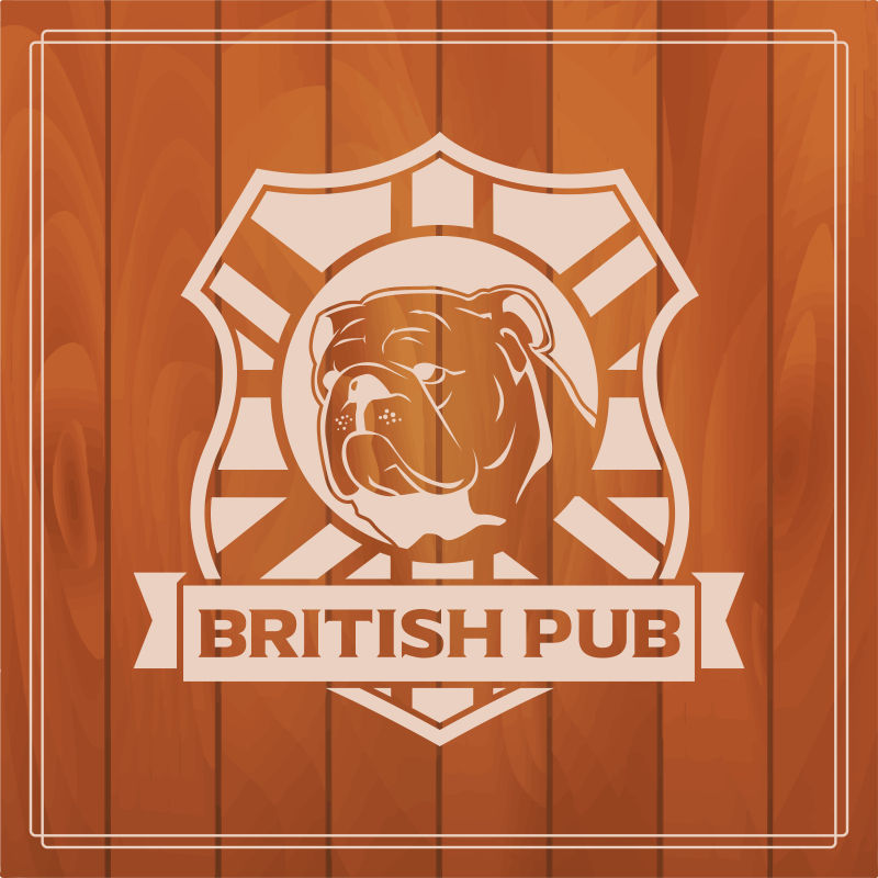 英国酒吧矢量徽章设计