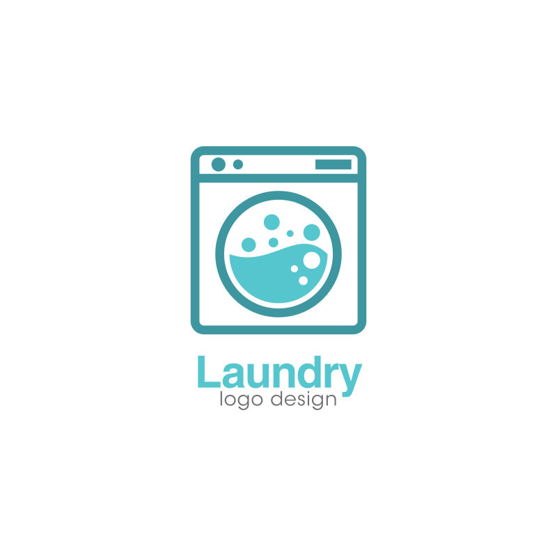 抽象洗衣机图形的矢量标志设计