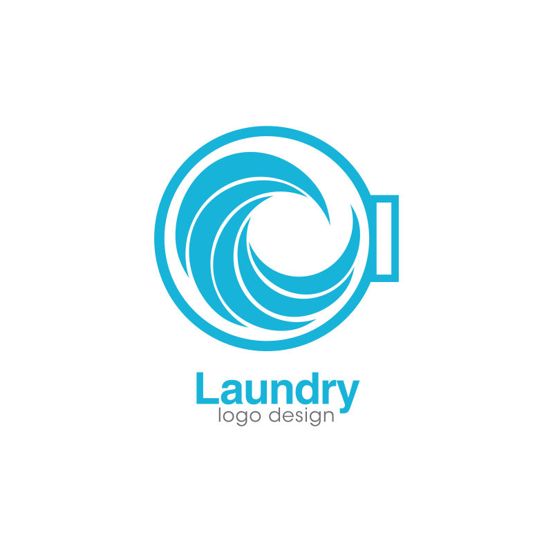 创意矢量洗衣概念的标志设计