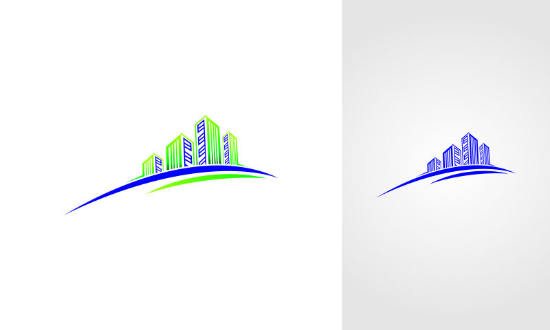 现代建筑商标矢量