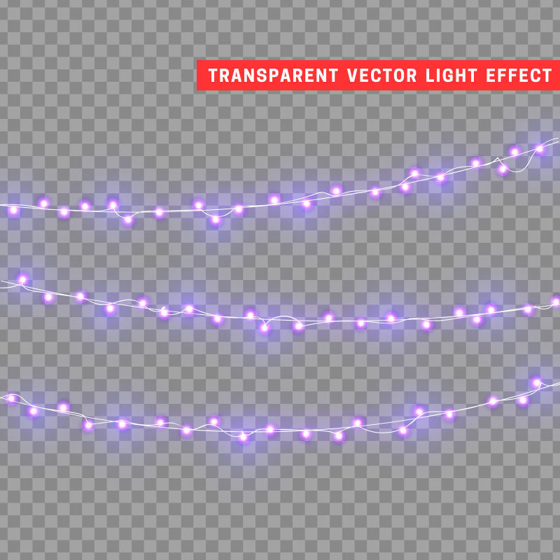 漂亮的圣诞彩灯的设计效果矢量
