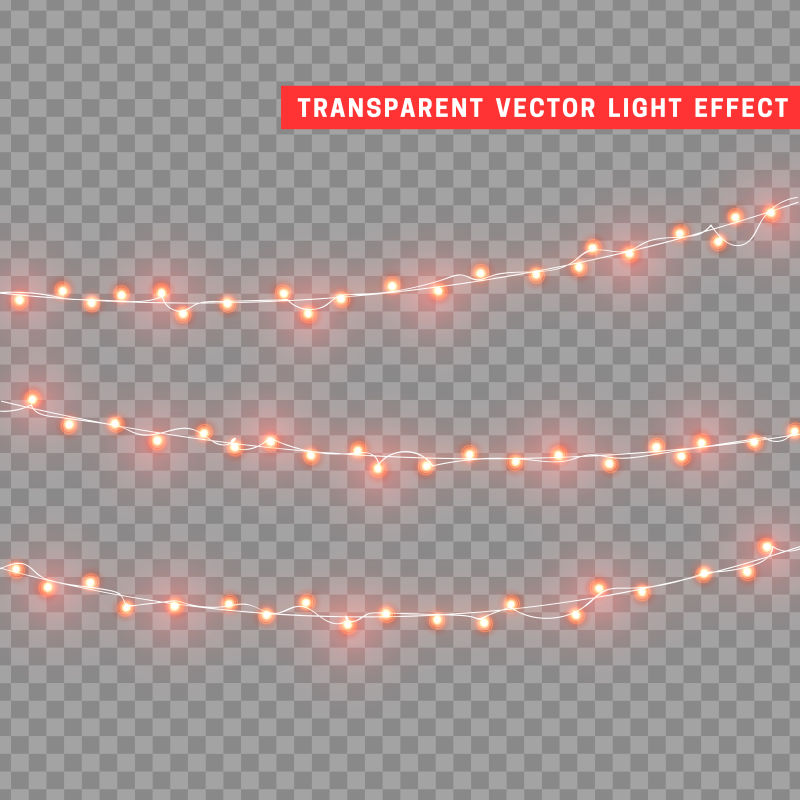 圣诞节日彩灯设计效果矢量