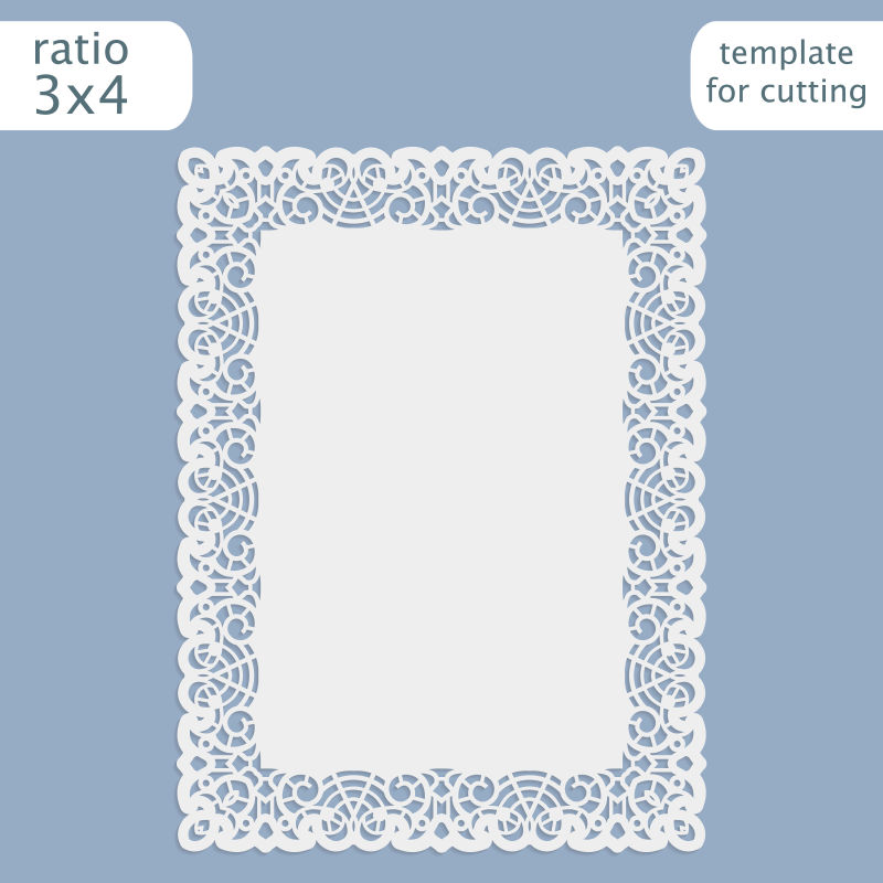 欧式花边贺卡矢量图