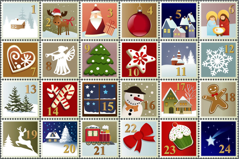 矢量的圣诞邮票