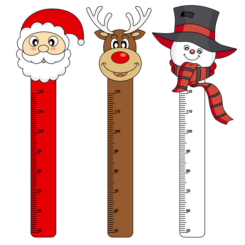 圣诞主题测量尺矢量设计