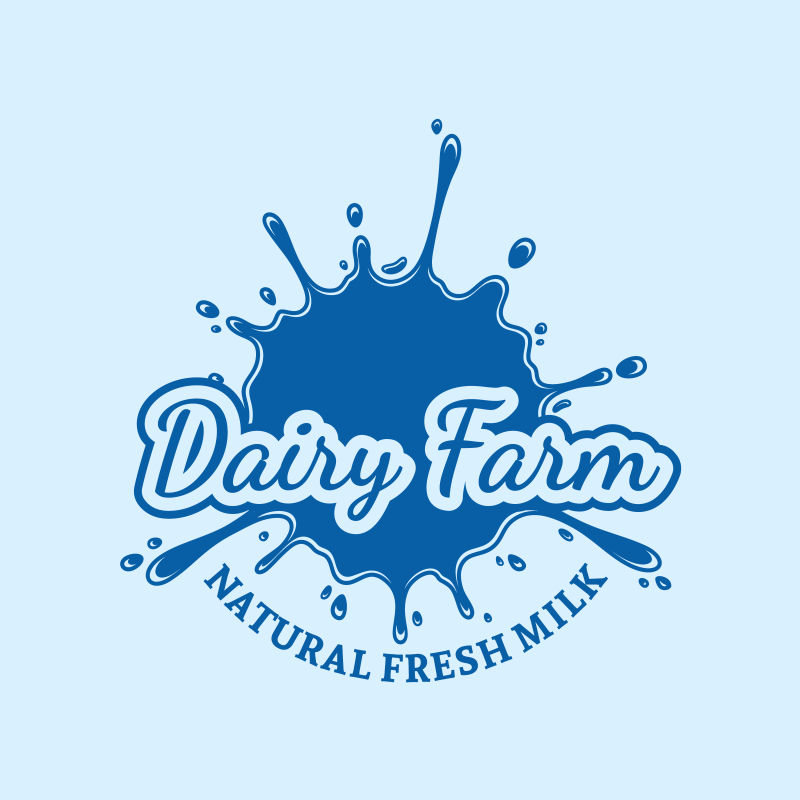 牛奶logo矢量字型设计