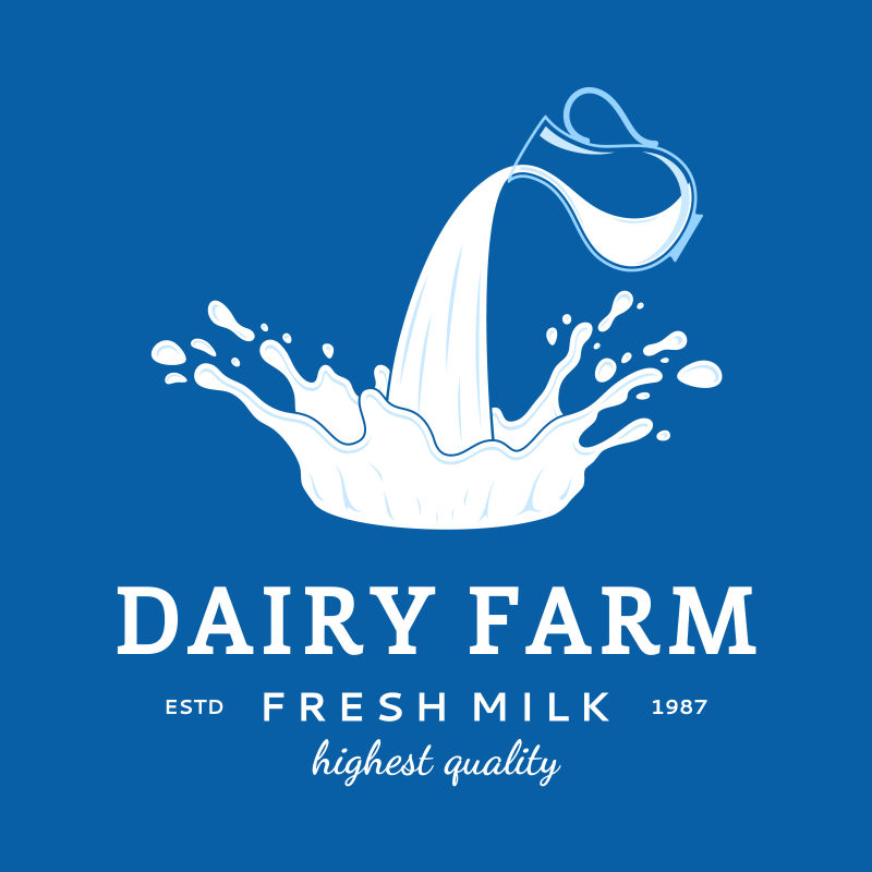 矢量牛奶logo包装设计