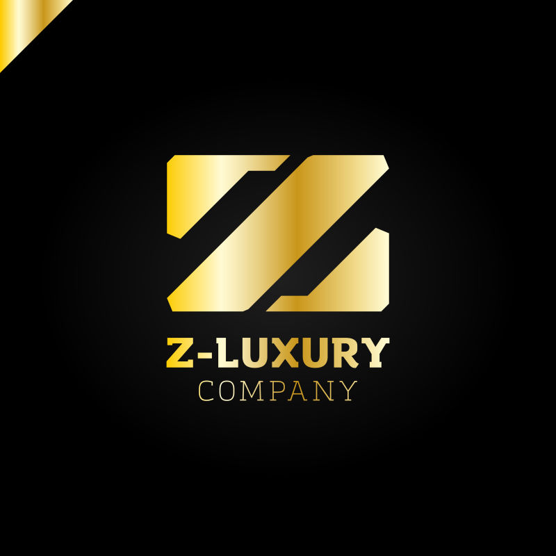 矢量金色字母z的标志设计