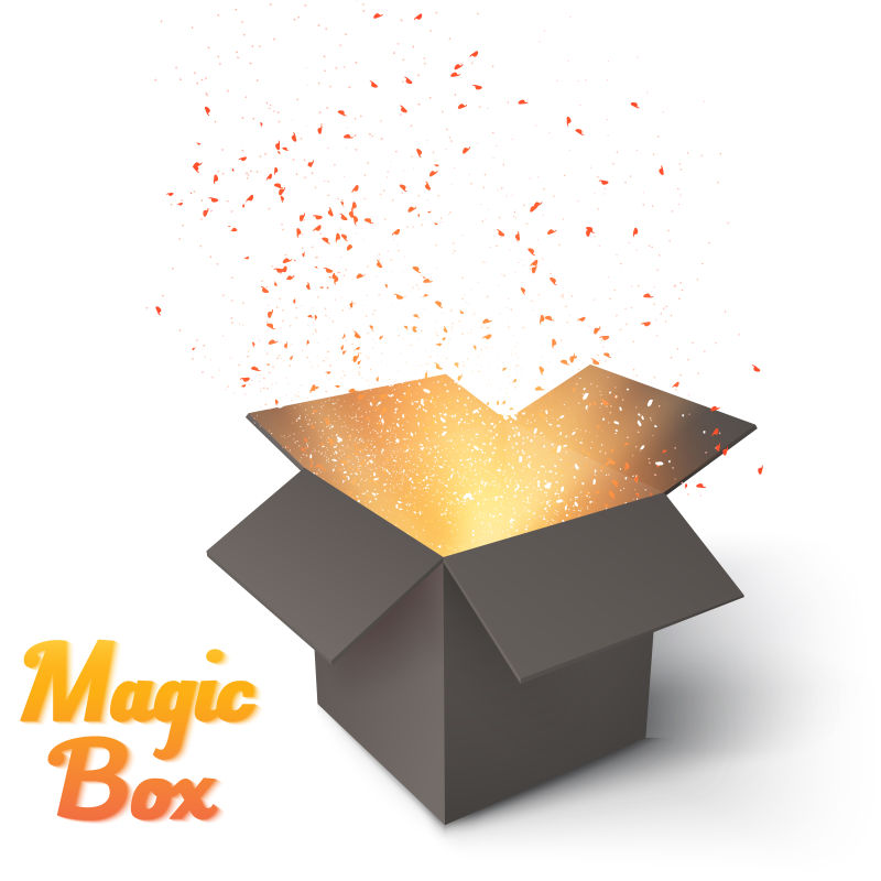 矢量的发光魔术盒设计