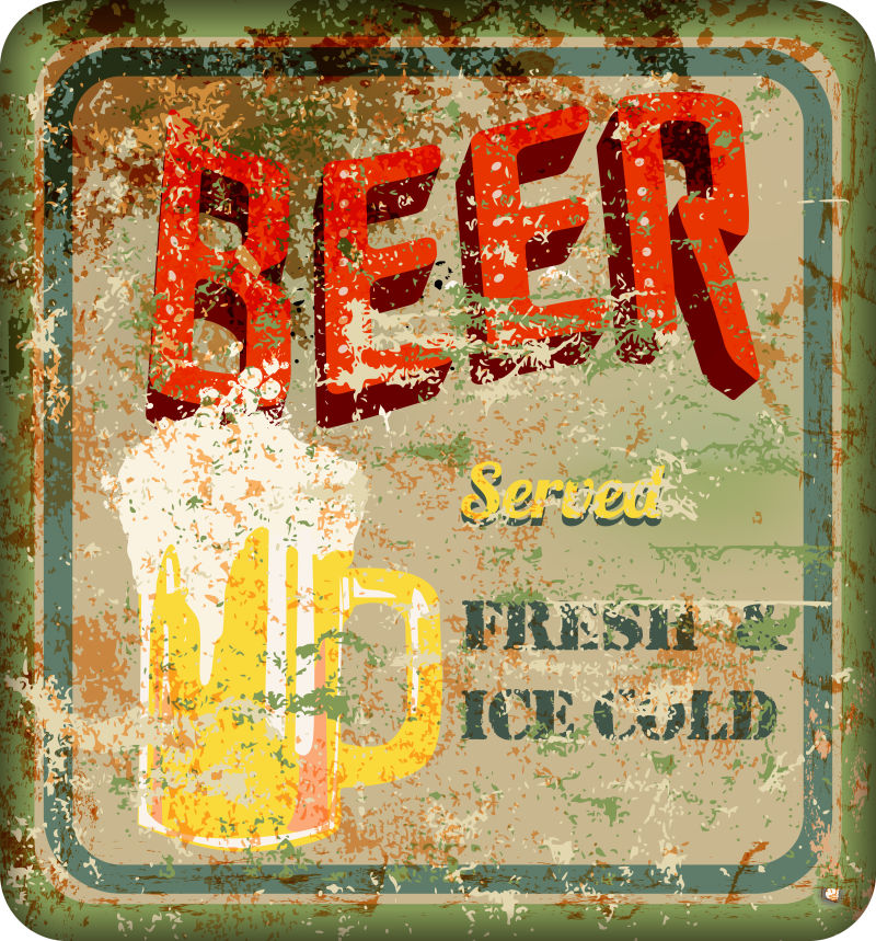 复古美国啤酒logo矢量设计图