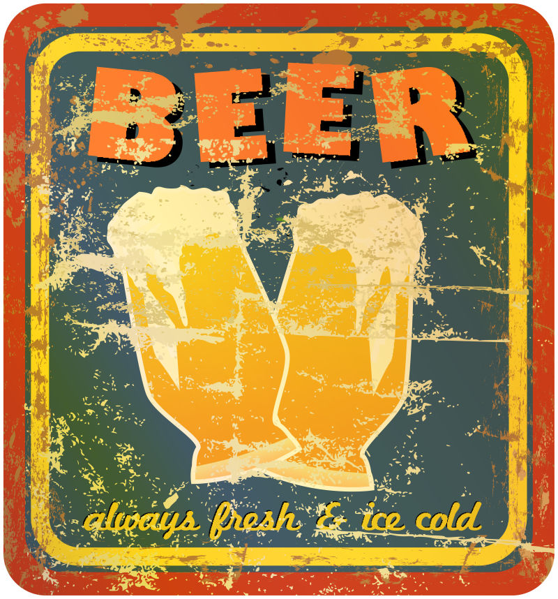 复古风格啤酒logo矢量设计图