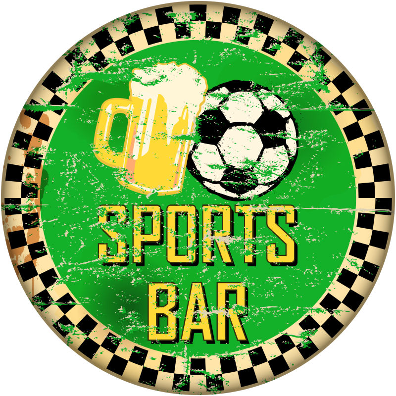 复古足球和啤酒logo矢量设计图