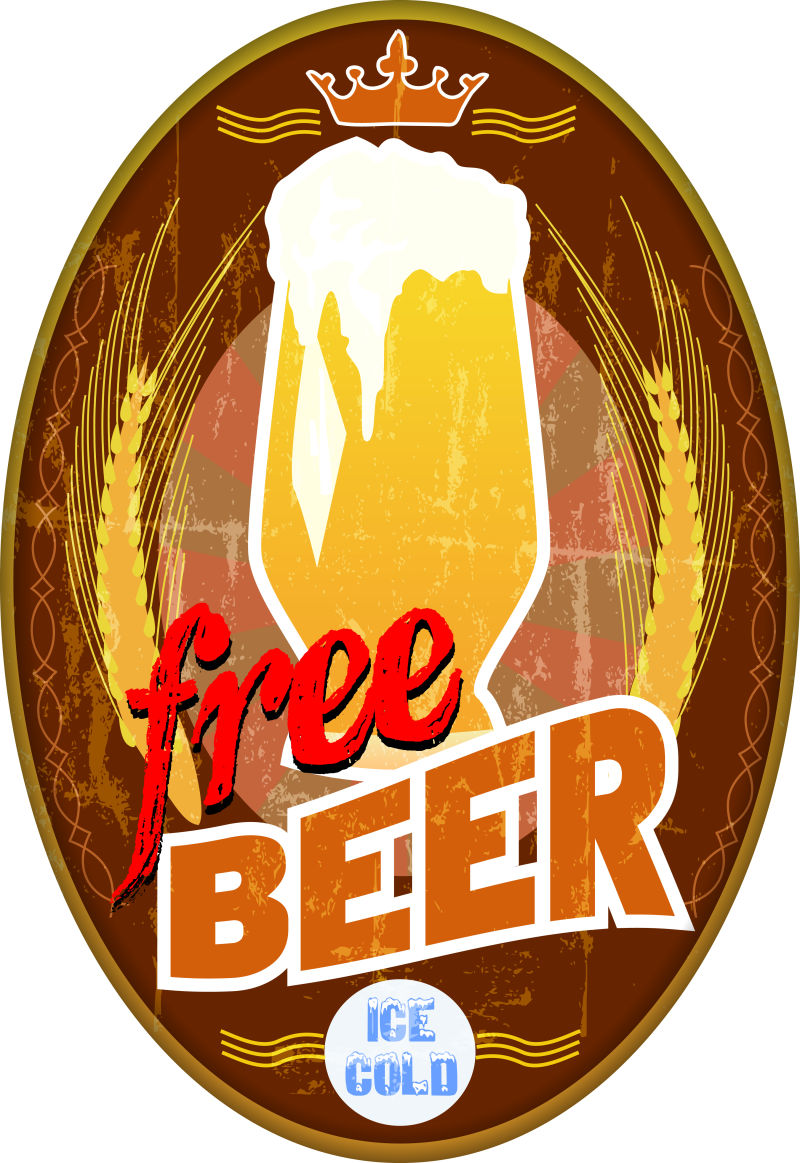 创意啤酒logo矢量设计图