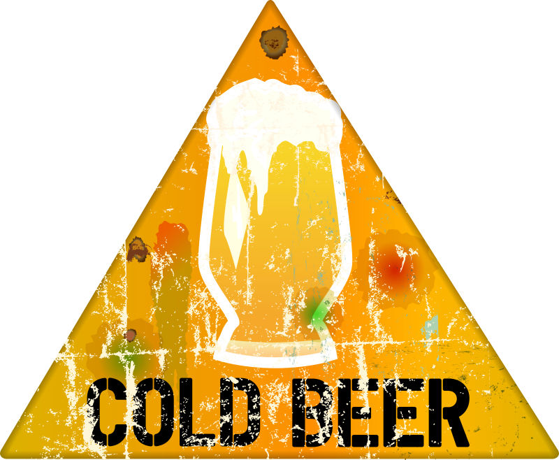 矢量三角形中啤酒logo设计图