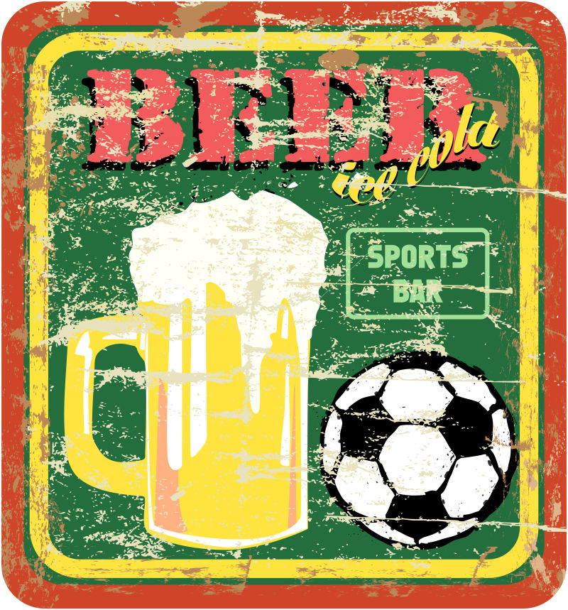 足球啤酒logo矢量设计图