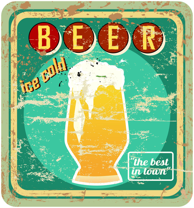复古小麦啤酒logo矢量设计