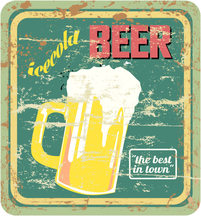 矢量彩色啤酒logo设计