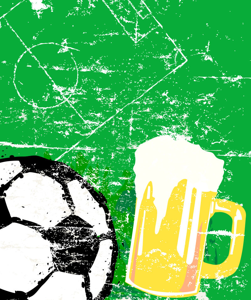 创意足球和啤酒logo矢量设计图