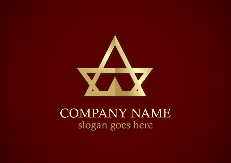 矢量金色几何形状logo设计